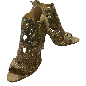 Jessica Simpson Jessila peep toe rhinestone stiletto heel sandals 10 M